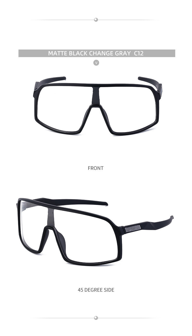 Cycling Sports One-piece Color-changing Sunglasses Men's Trendy Sunglasses Outdoor Mountaineering Sunscreen Glasses sunglasses