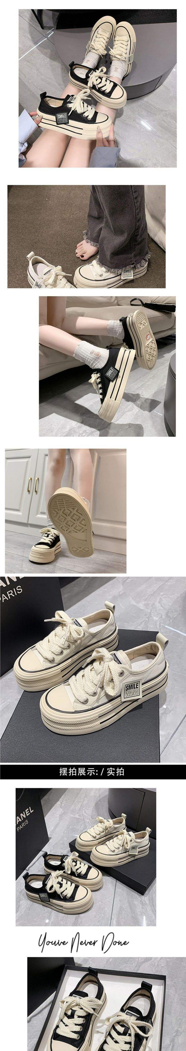 Breathable White Sneakers2025Summer New Thick-Soled Height-Increasing Thin Casual Versatile Canvas Shoes
