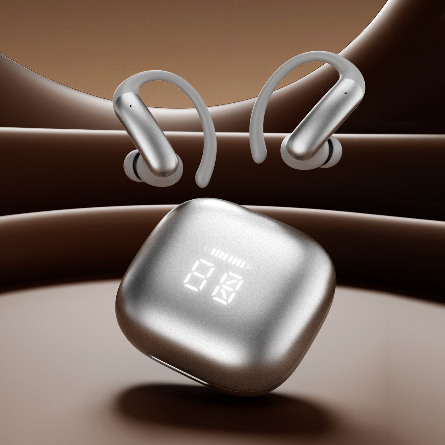 2025New M145Bluetooth ear-hook headphones with digital display OWS In-ear ultra-long battery life earphones private model