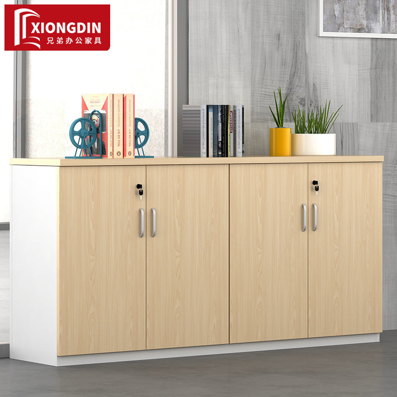 Office File Cabinet with Lock, Low Cabinet, Storage Cabinet, Floor-standing Wooden Office Partition Cabinet for Staff