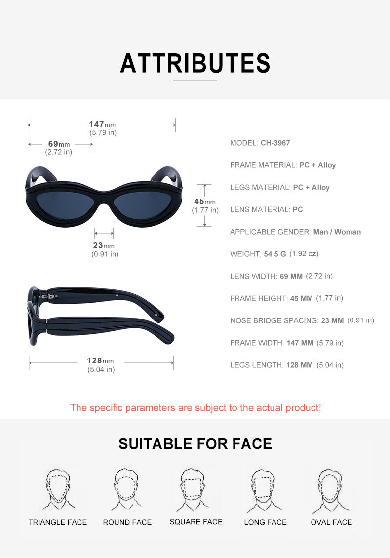 New European and American Y2K Cat Eye Sunglasses for Women Street Style Small Frame Sunglasses for Men Trendy Wholesale sunglasse