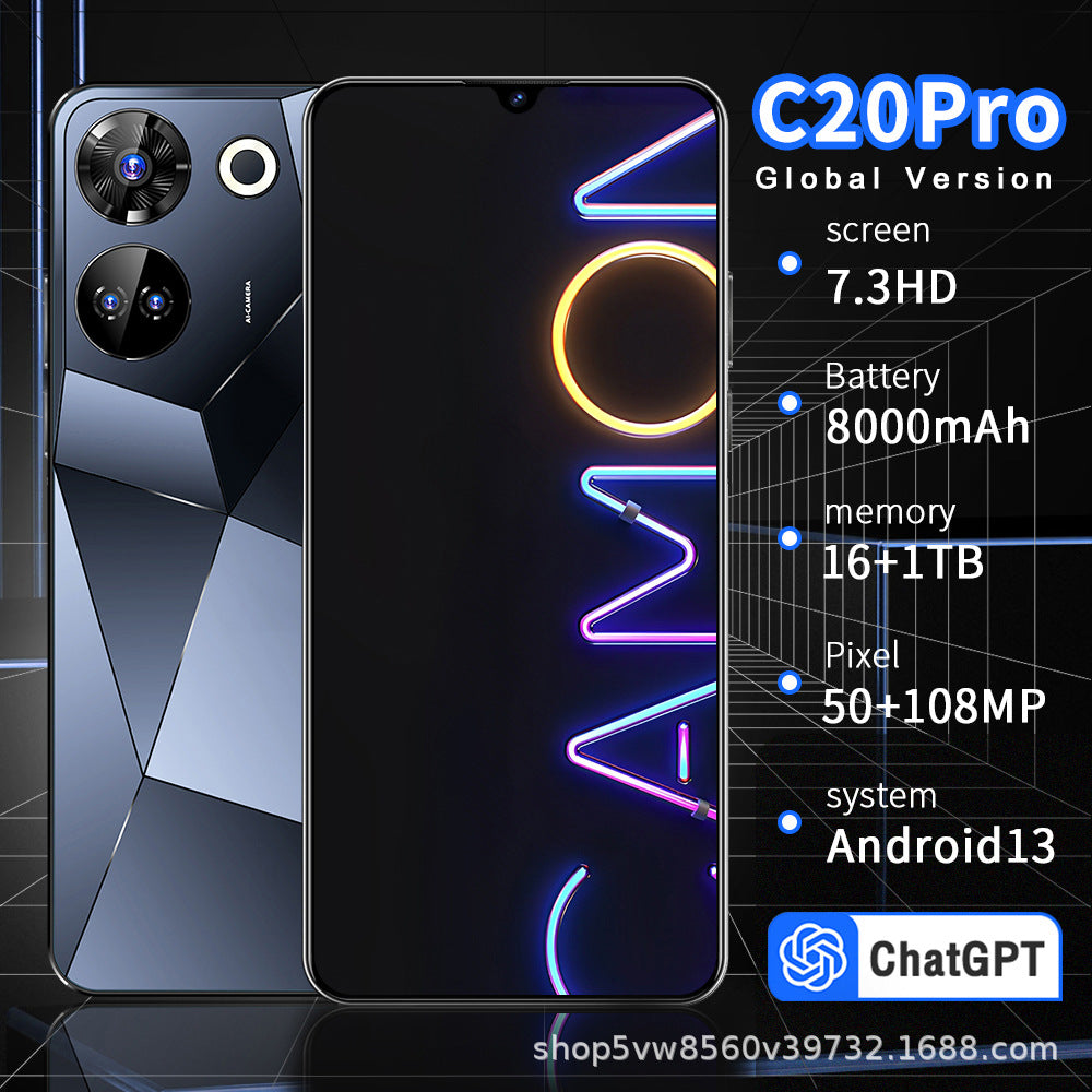 Brand new mobile version European and American version16+1T C20Pro 7.3Ultra-long life battery