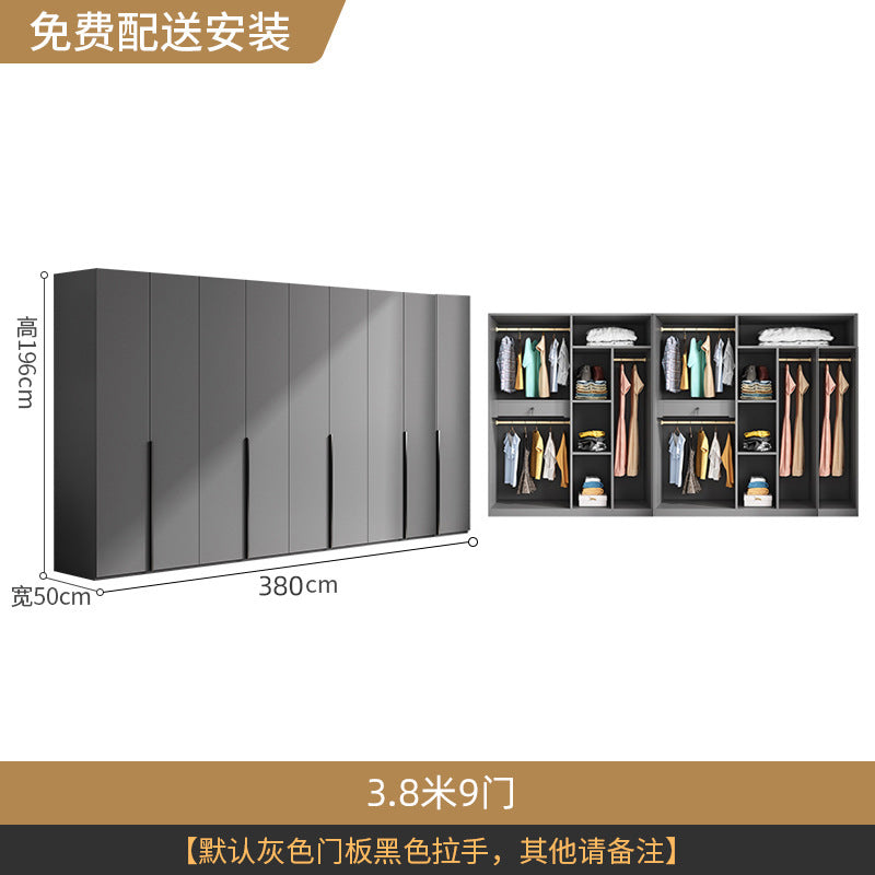 Flat Door Wardrobe for Home Bedroom, Easy Assembly, Suitable for Rental Rooms, Small Apartments, Three-Door, Four-Door, Five-Door, Six-Door Large Wardrobe