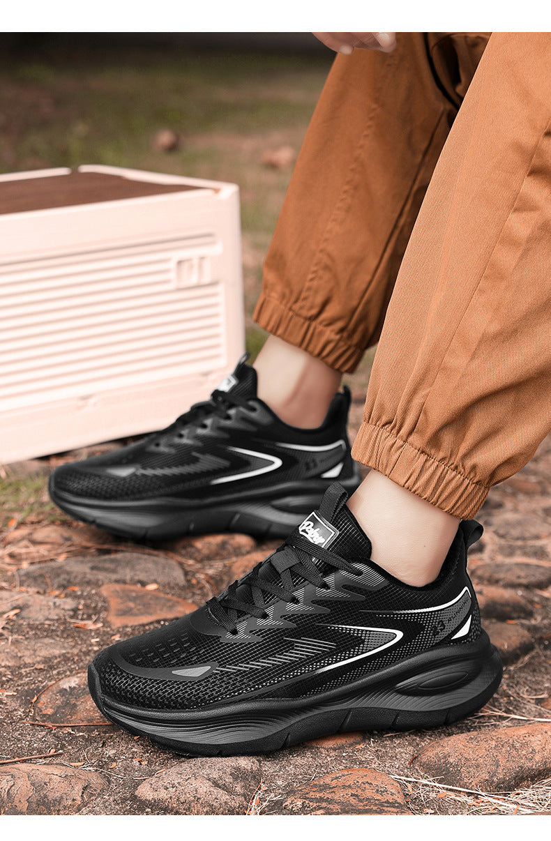 Large Size Leather Surface Fleece-Lined Thickened Warm Casual Sports Shoes Waterproof Non-Slip Cotton Shoes Real Explosive Carbon Plate Running Shoes