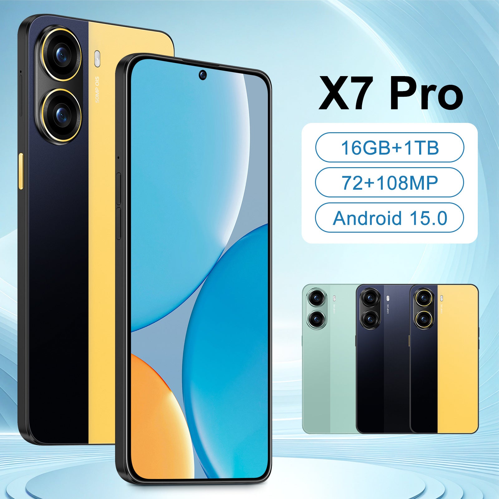 New model exclusive X7 Pro Android Smartphone7.3Super Large Screen16+1T Overseas Version Direct Source Sale