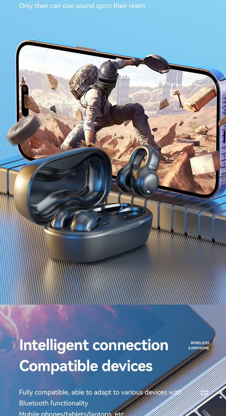 M47New Private Model Ear Clip Bone Conduction Bluetooth Earphones Non-In-Ear Sports Digital Display Long Battery Life Earphones