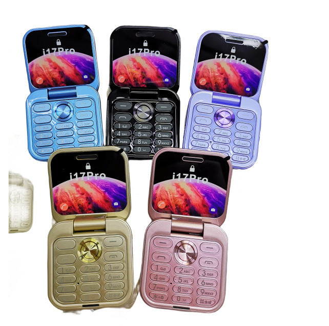 Wholesale New i17pro Flip Folding Phone Mini Phone Button Elderly Phone mini Feature Phone