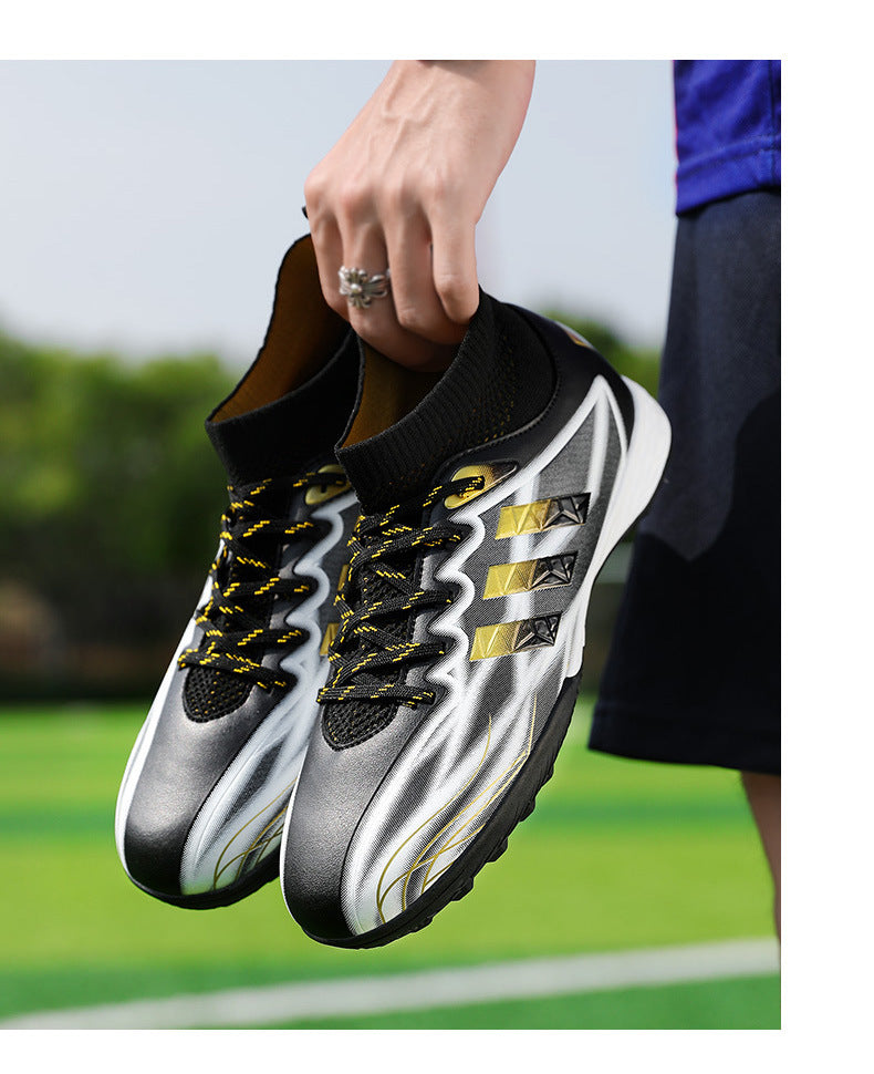 New high-top soccer shoes for men and women AG Spike TF Broken Nail Youth Student Grassland Competition Training Shoes