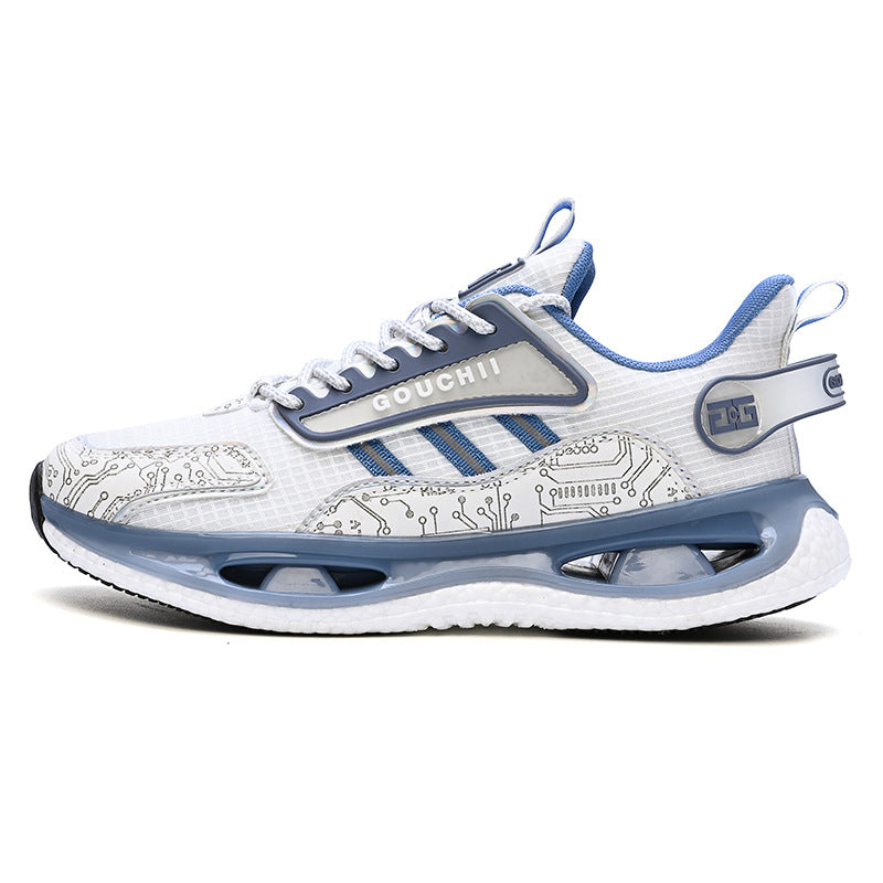 Autumn Hot-Selling Popcorn Rubber Non-Slip Wear-Resistant Sports Running Shoes Mesh Breathable Couple Trendy Casual Shoes