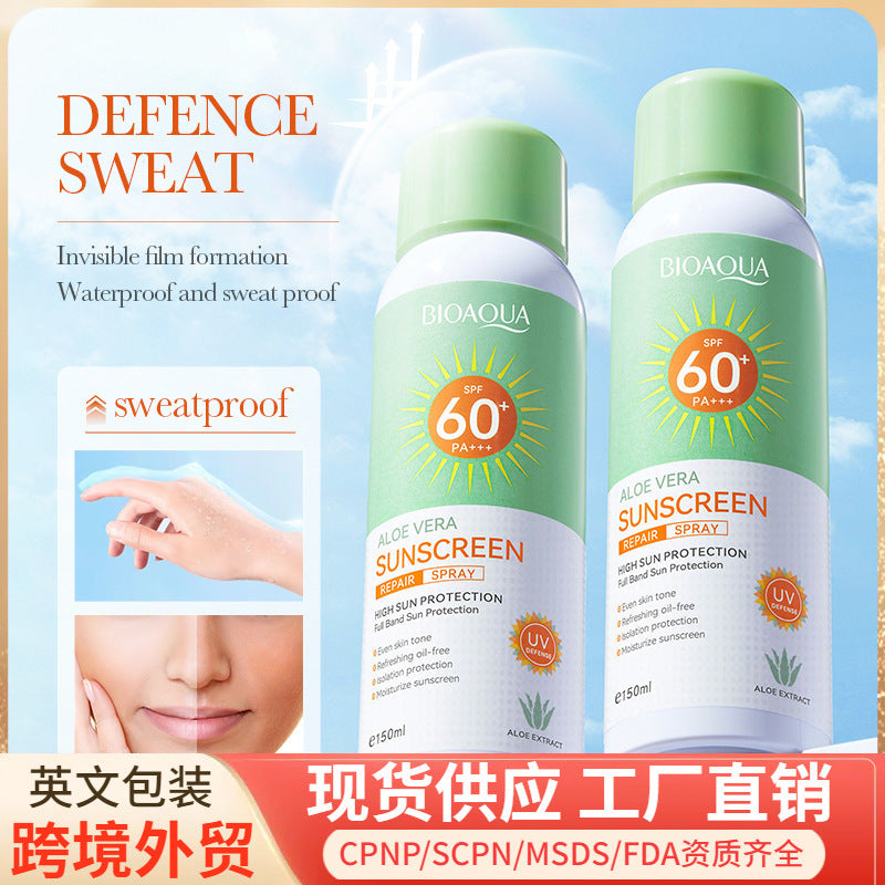 foreign trade BIOAOUA Aloe Vera Sunscreen Sunscreen Isolation Refreshing Three-in-One Sunscreen Spray Wholesale