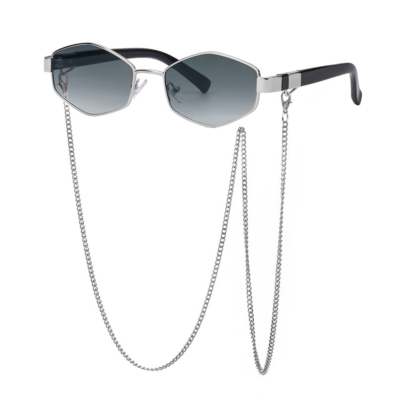 New Women's Sunglasses Fashion Chain Personality Round Frame Korean Style Sunglasses Wholesale Glasses sunglasses