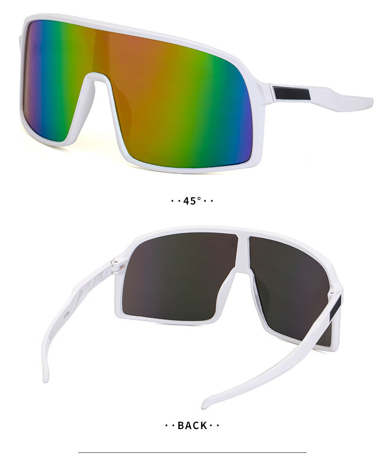Polarized Sports Sunglasses for Women, European and American Fashion, Windproof Outdoor Cycling Sunglasses, Integrated Colorful Men's Trendy Fishing Glasses