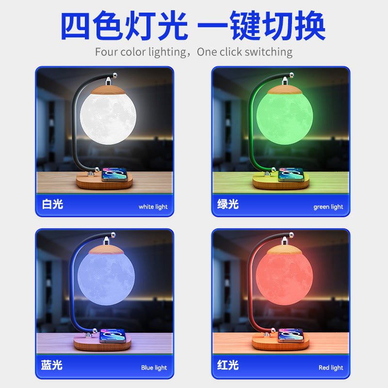 15w Wireless Charging Study Table Lamp Bedroom Bedside Sleep Eye Protection Night Light Outdoor Camping Atmosphere Light