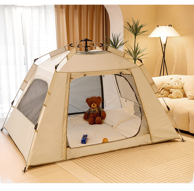 Canopy Tent 2-in-1 Outdoor Camping Waterproof Fabric Full Set Thickened Silver Coating Sunproof Rainproof Four Seasons Tent