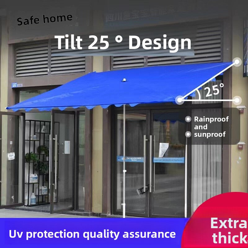 Outdoor Stall Sunshade Umbrella Shop Front Commercial Square Folding Telescopic Slope Umbrella Sun Protection Thickened Rain Shelter