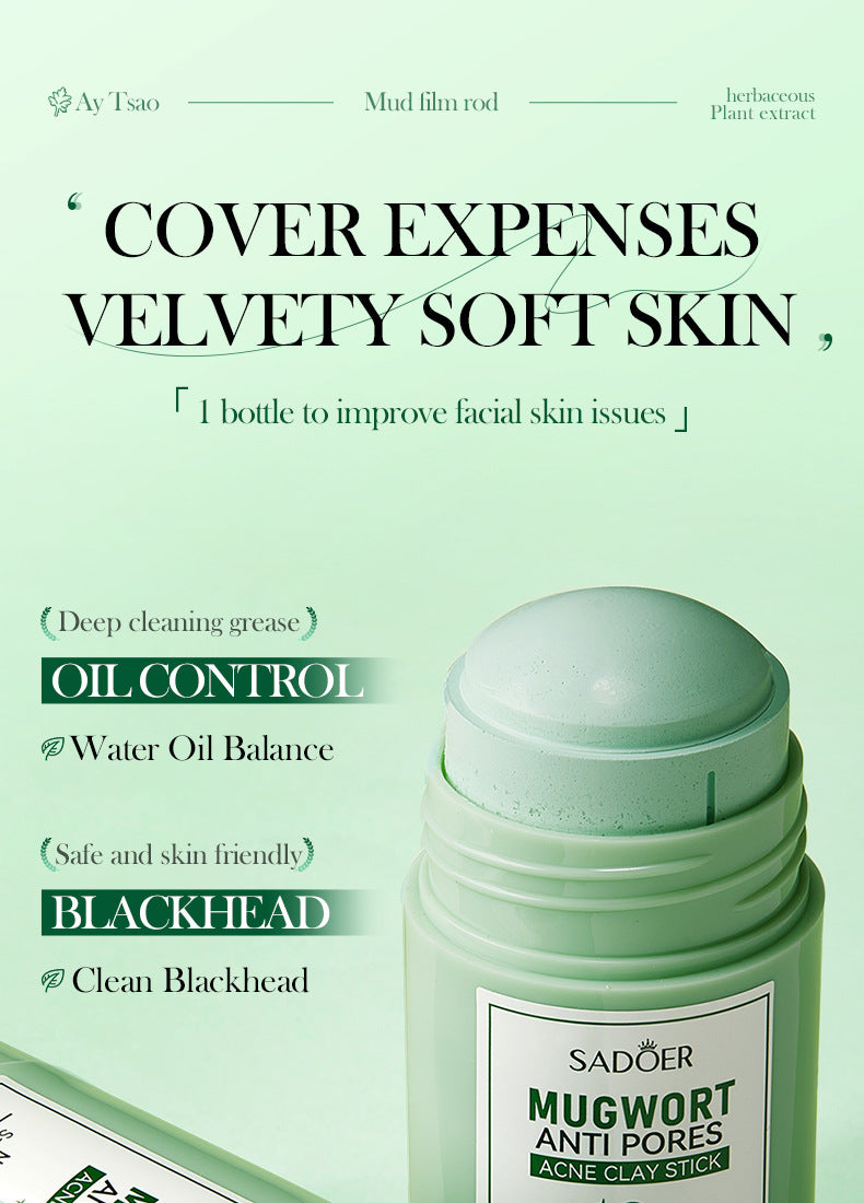 Full English Solid Face Mask40g SADOER Vitamin C Aloe Vera Mugwort Cleansing Mud Mask  Wholesale