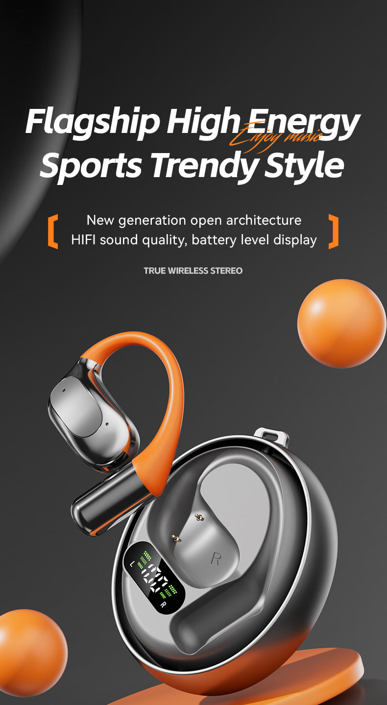 New M113Rotating Small Coconut Ball Dual Ear Noise Cancelling Wireless Bluetooth Earphones Air Bone Conduction Ear Hook Waterproof Sports