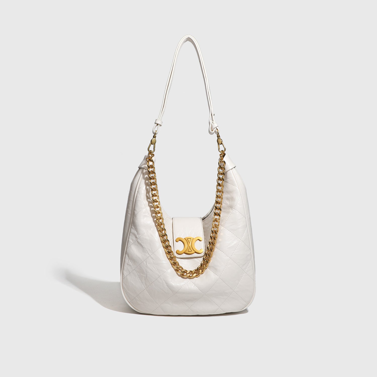 Niche Retro Underarm Bag for Women New Genuine Leather Autumn Winter Fashion Arc de Triomphe Cowhide Bucket Bag Versatile Crossbody Bag