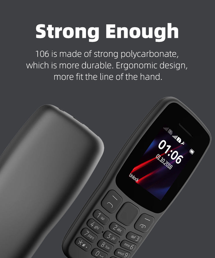 Mobile Phone106Elderly Phone2G Dual SIM Feature Phone with Loud Volume GSM Ultra-long Standby Button Elderly Phone Wholesale