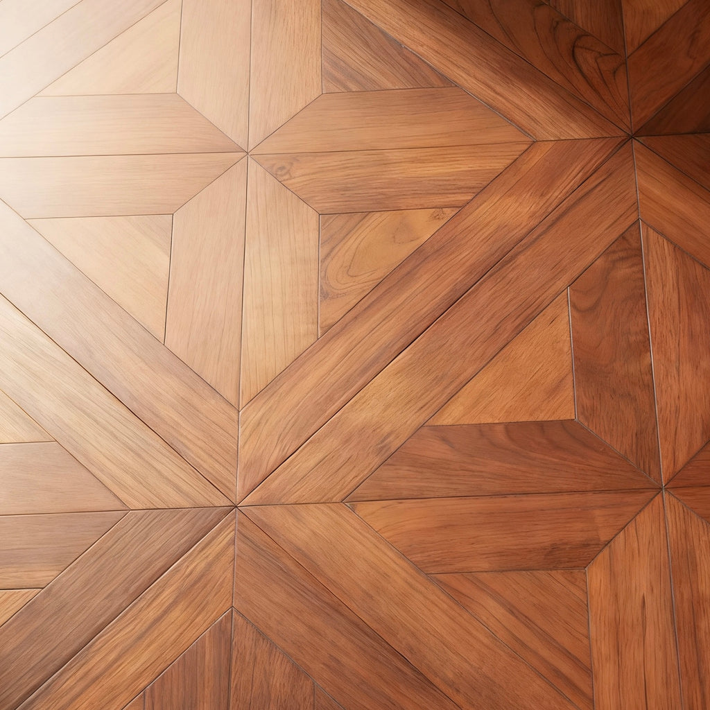 15mm Custom Square Teak Parquet Wood Flooring | High-End Engineered Hardwood Panels Anti-Slip Waterproof Click Lock Outdoor