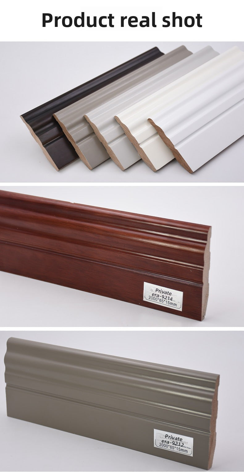 8Premium Solid Wood Skirting Board, Ultra-thin Corner Trim for the Whole House, Light Luxury Flat Baseboard