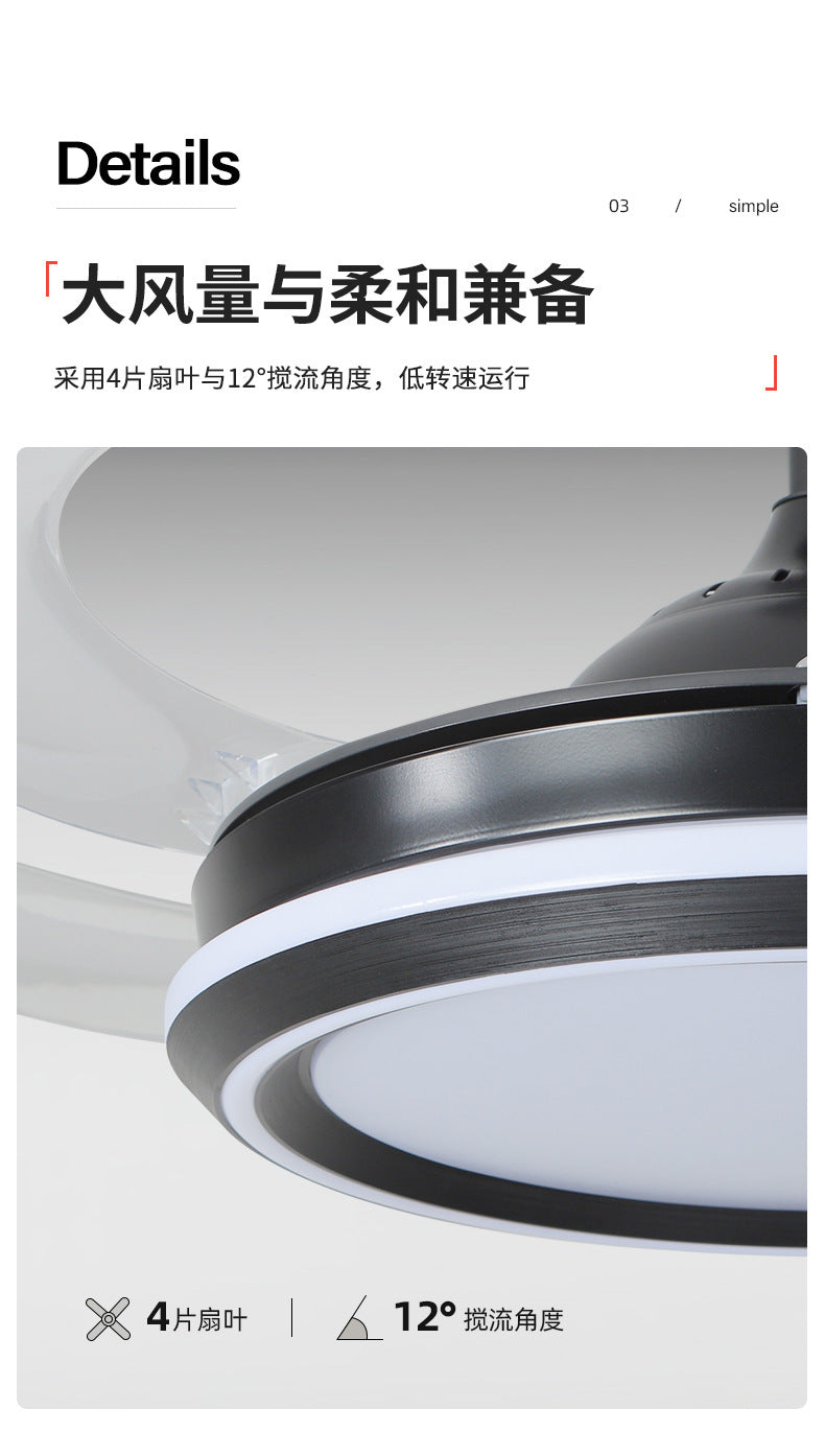 2025New Modern Minimalist Ceiling Fan Light Living Room With Electric Fan Chandelier Dining Room Bedroom421-inch Invisible Fan Light