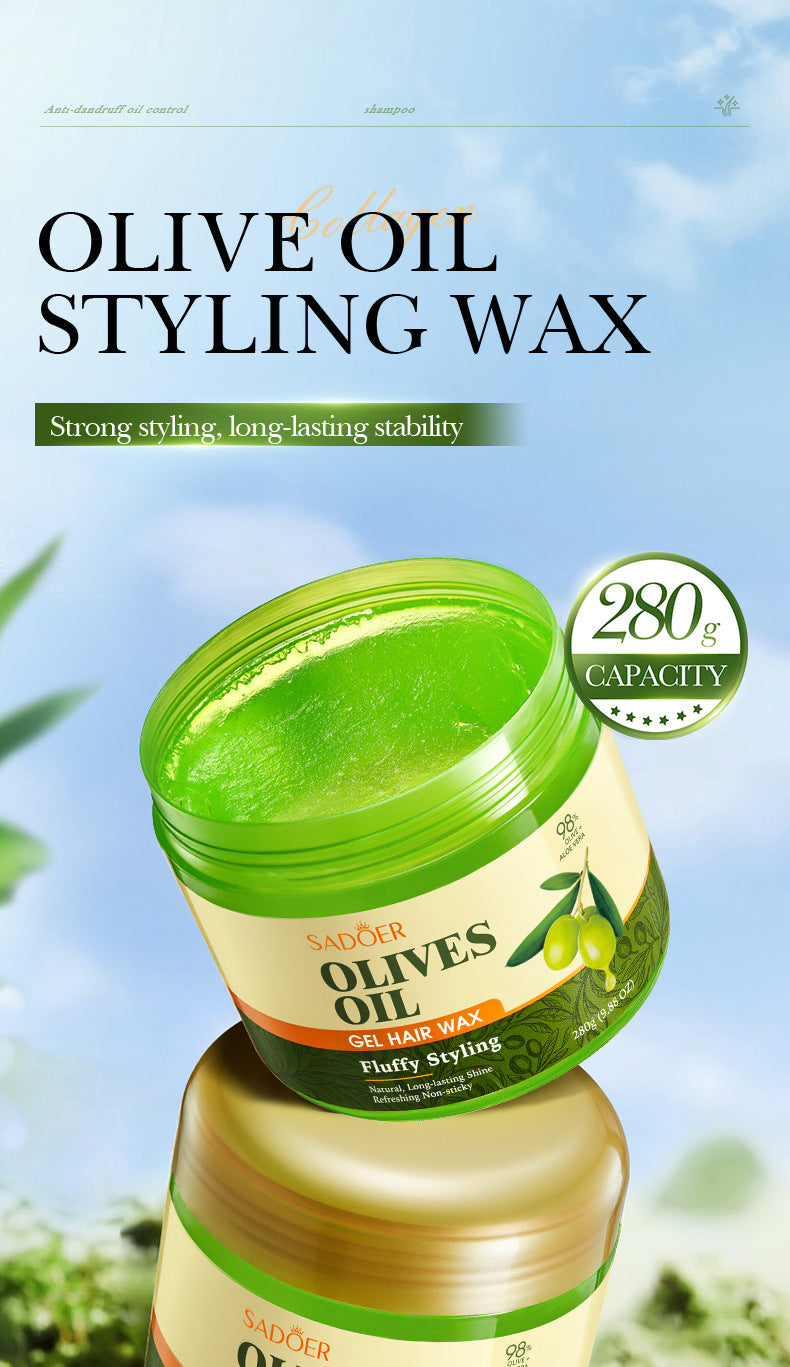 Full English Olive Oil Hair Styling Wax SADOER Nourishing Gel Styling Fluffy Hair Wax  Foreign Trade Wholesale
