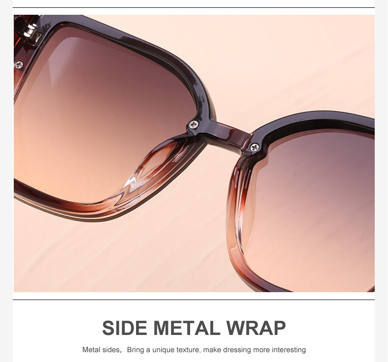 Internet Celebrity Cat Eye Large Frame Sunglasses for Women Fashion Trend UV Protection Sunglasses Korean Style Glasses sunglasses