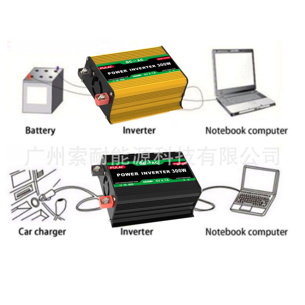 Vehicle Inverter300W 12V Turn110V 220V E-commerce car power inverter Double USB