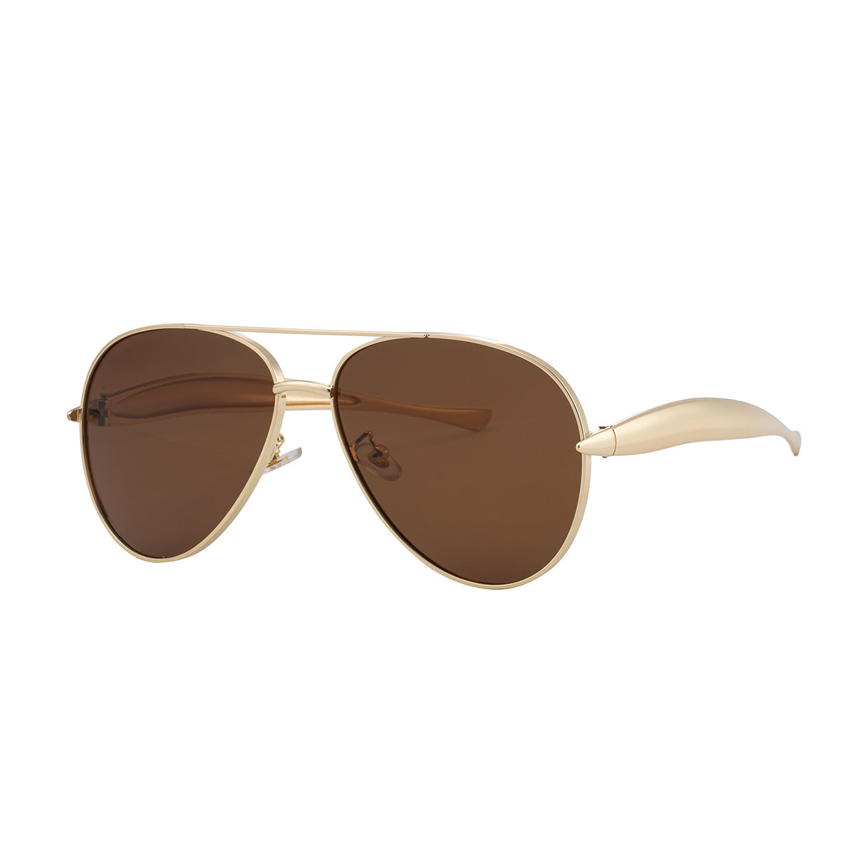 Toad-shaped Metal Sunglasses2025New Retro Plain Sunglasses High-End Feel Women Street Style Trendy Sunglasses