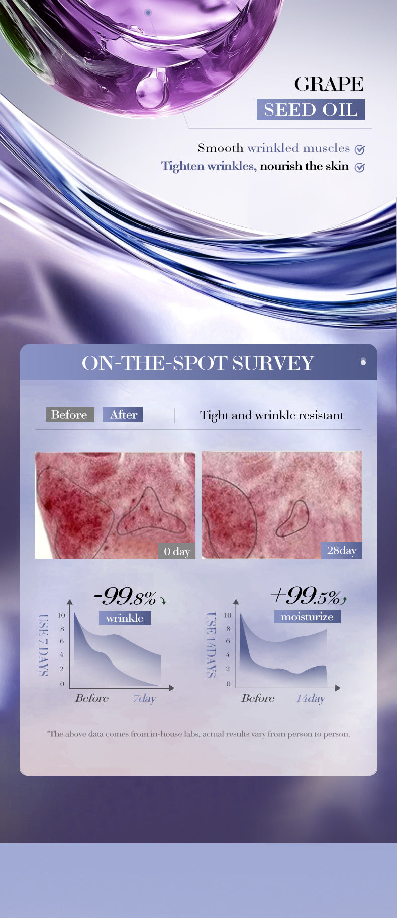 Cross-border Grape Seed Oil Centella Asiatica Double Layer Essence30ml Skin care essence liquid wholesale from foreign trade manufacturer