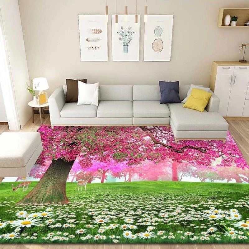 Living Room Carpet Stain-Resistant Easy to Clean Sofa Coffee Table Rug Home Insulation Silent Simple Style Non-Slip Crystal Velvet Carpet