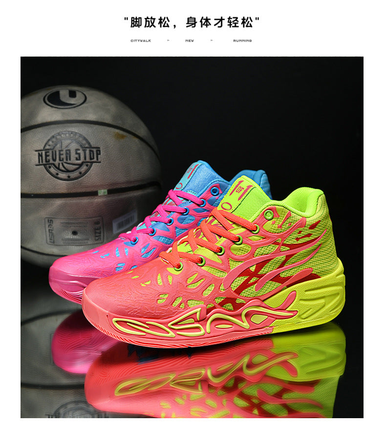 New Youth Trendy Sports Combat Boots Three Balls4Fashionable Men's Professional Practical Anti-Slip Wear-Resistant Basketball Shoes