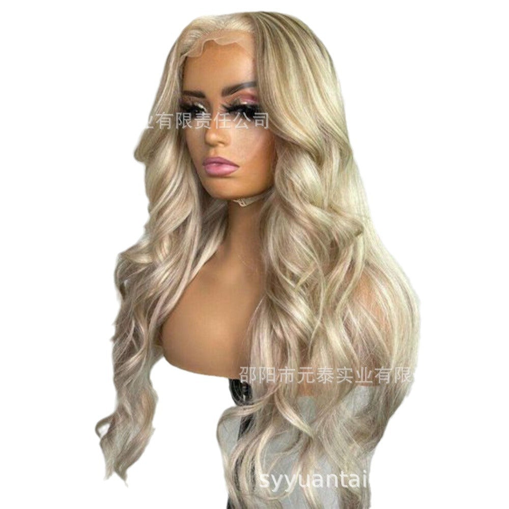 AshHoneyBlondeOmbreColored13x4LaceFrontSyntheticWig Long Curly Hair