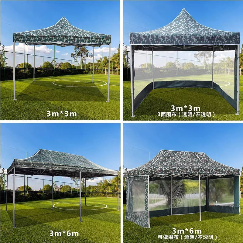 Outdoor Four-Legged Camouflage Tent Four-Corner Rain Shelter Umbrella Foldable Canopy Rain Cover Stall Canopy Rainproof Sunshade