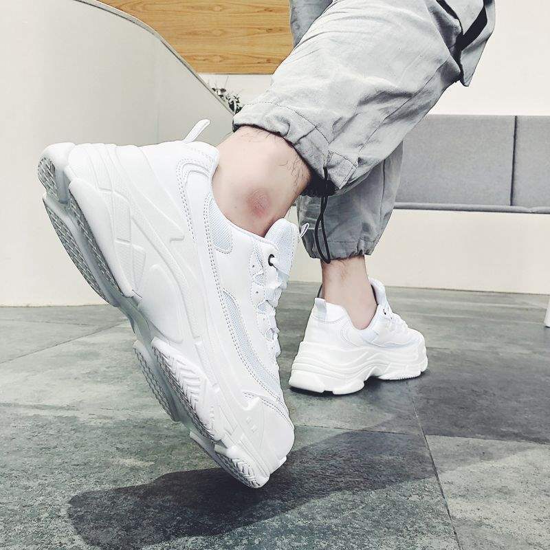 Men's Shoes Spring Summer ins Super Popular Shoes Korean Style Trendy Harajuku Style Height-Increasing Cushioned Sports Dad Shoes for Men
