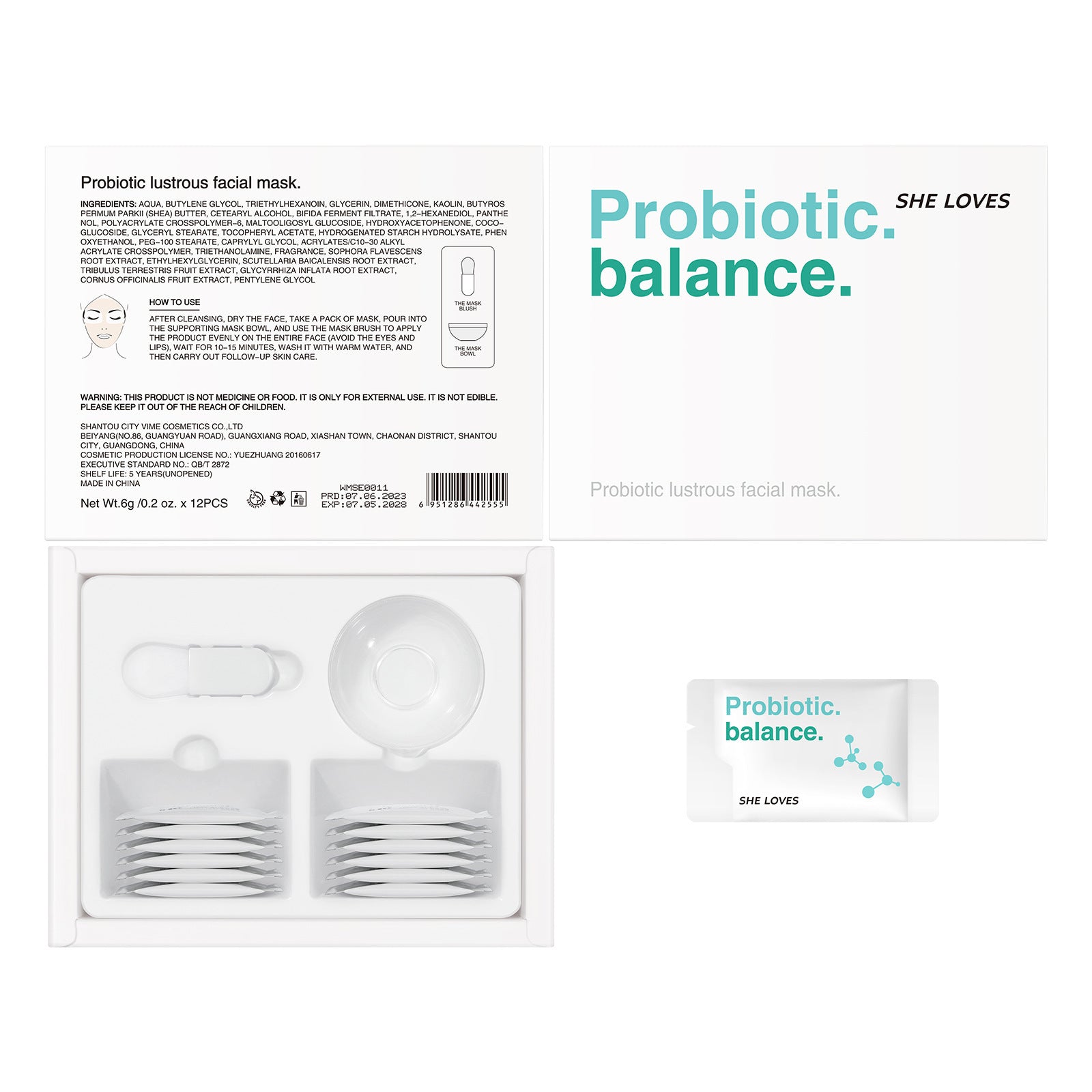 Probiotic Hydrating Mask Set for Moisturizing, Stabilizing, Repairing, Seasonal Changes, Night Recovery, and Soothing