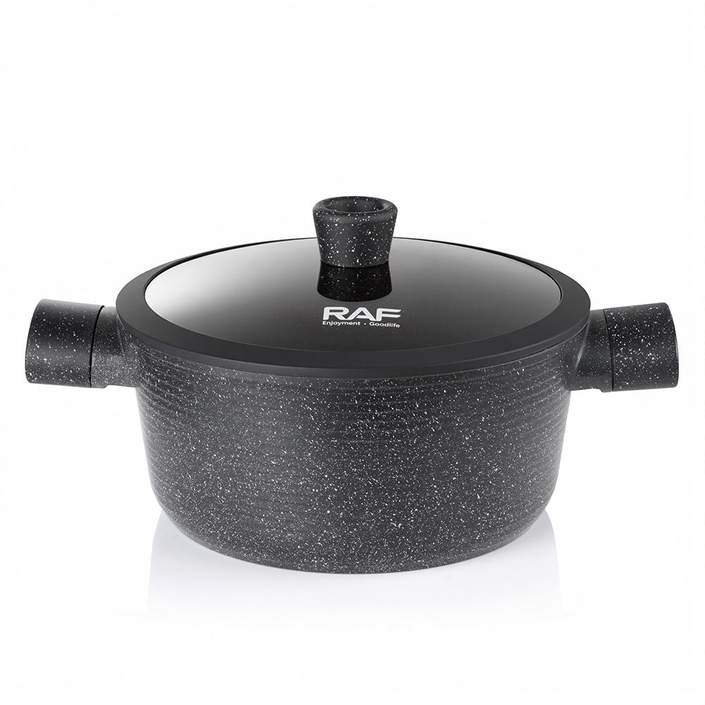 RAF Hot Sale Non-Stick Pan Ceramic Coating Inside and Out Flat Bottom Cooking Pan Universal Stove Cookware Set Ten-Piece Set