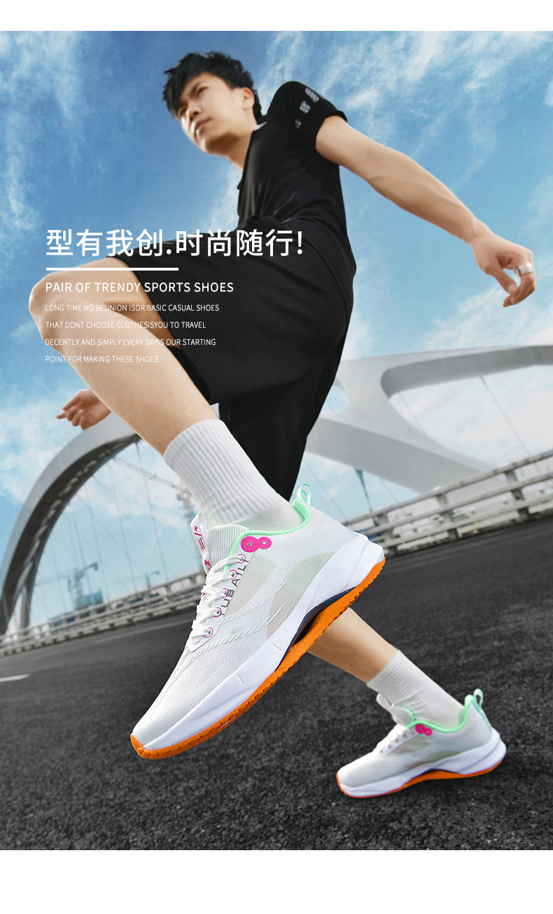 Summer Men's Fashion Breathable Sneakers Student Outdoor Trendy Lace-up Thick-soled Low-top Casual Running Shoes