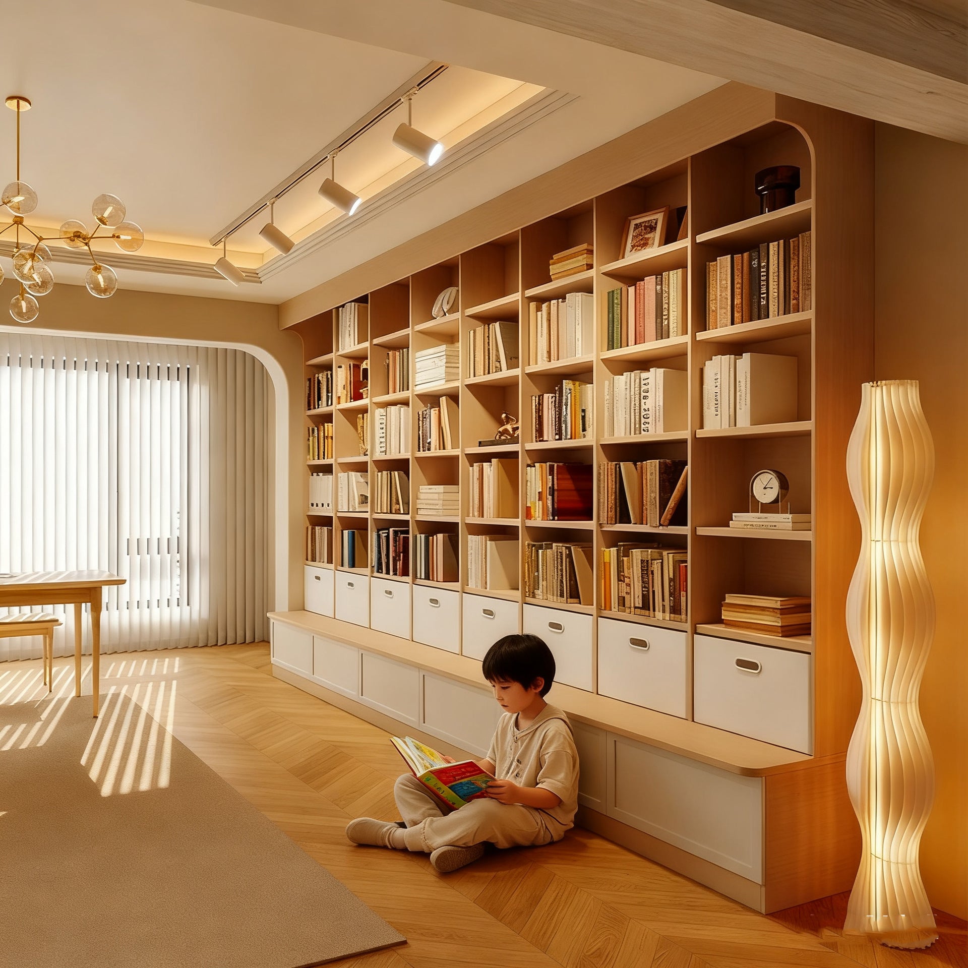 Custom Aluminum Alloy Bookshelf Full Wall Home Library Living Room Ceiling-to-Ceiling Integrated Cabinet Large Capacity Bookshelf