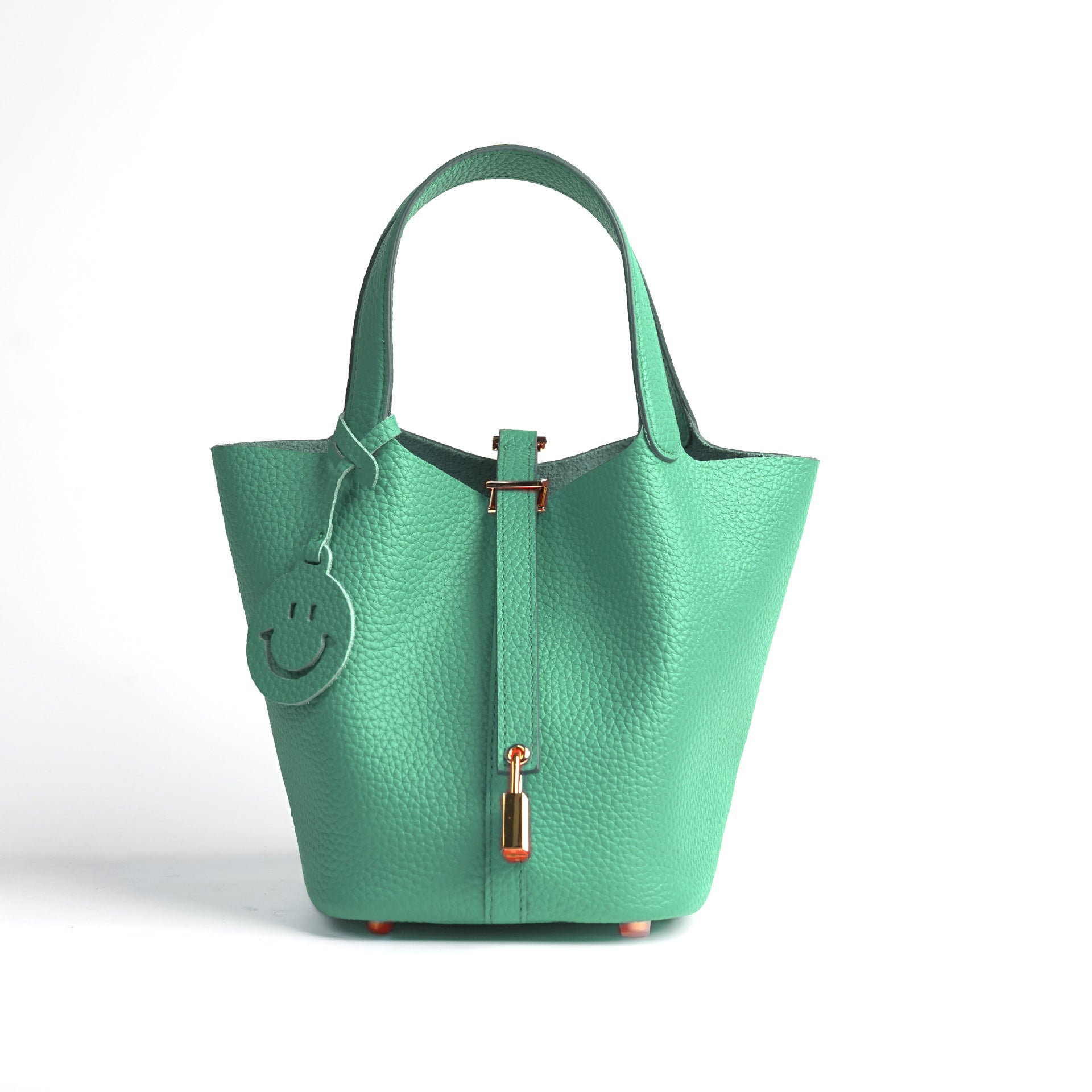 European and American New Hot-Selling Simple Women's Top Layer Cowhide Large Capacity Versatile Bucket Bag Handbag