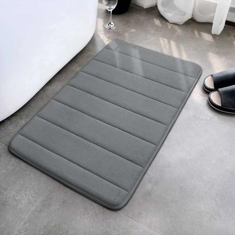 Striped Quilted Coral Fleece Floor Mat Manufacturer Wholesale Bathroom Mat Dropshipping Carpet