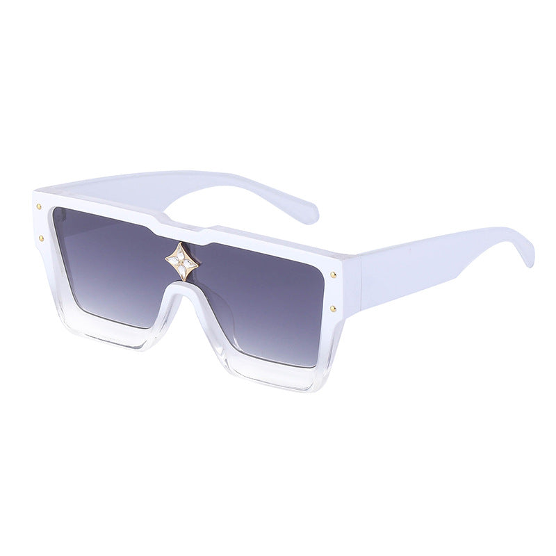 2025European and American 0k Rich Women Large Frame Sunglasses New One-piece Internet Celebrity Sunglasses for Women Trendy sunglasses