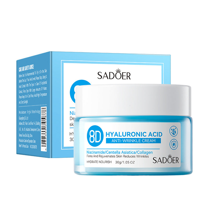 Full English Hyaluronic Acid Face Cream SADOER8D Anti-wrinkle Hydrating Nourishing Face Cream Moisturizing and Rejuvenating  Foreign Trade Wholesale