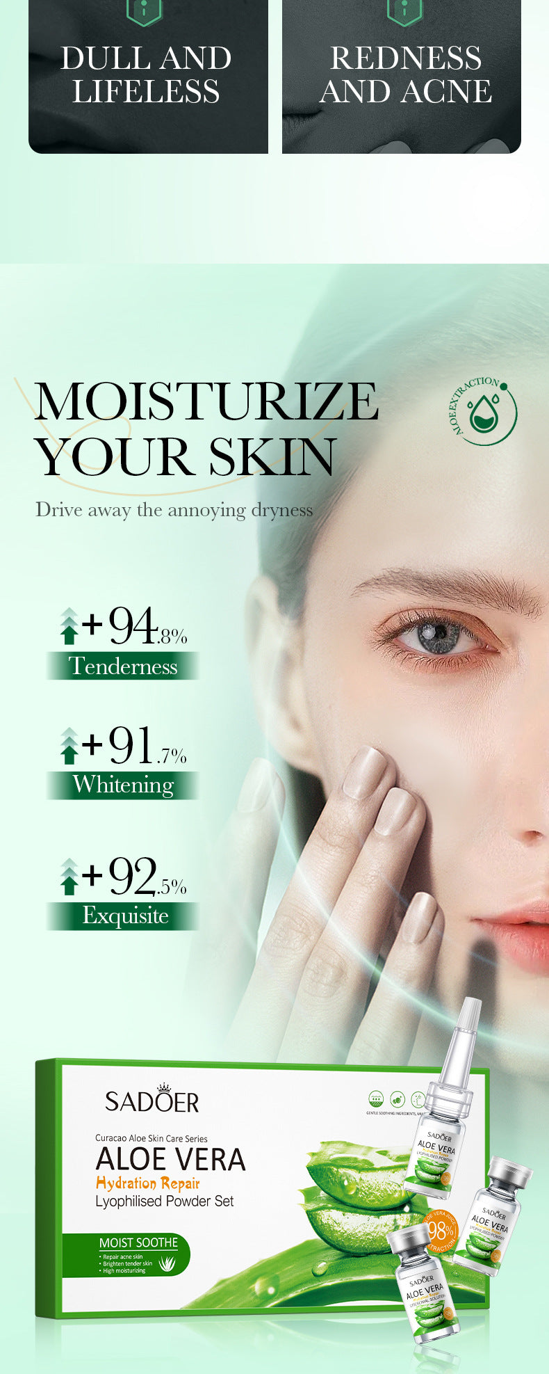 Cross-border Freeze-Dried Powder Combination Hydrating Moisturizing Skin Rejuvenation Nourishing Skin Freeze-Dried Powder Set Export Manufacturer Wholesale