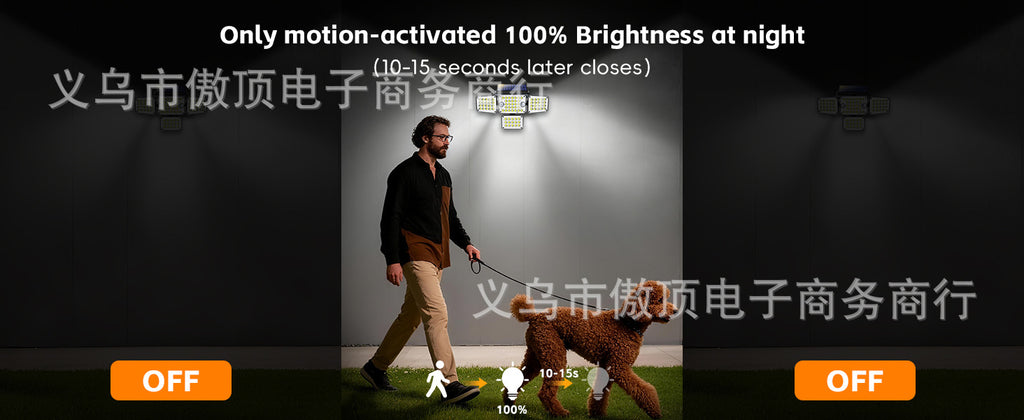 Solar Wall Light Four-Head Upgraded Dual-Sensor Rotating Outdoor Street Light Human-Sensor Garden Light