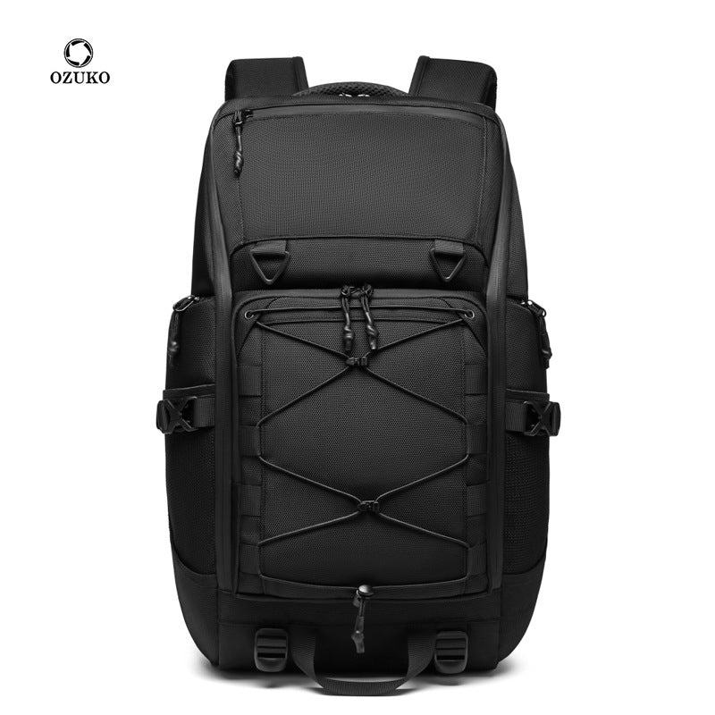 OZUKO Travel Backpack Men's Large Capacity Waterproof Outdoor Mountaineering Computer Backpack Camouflage Commuting School Bag