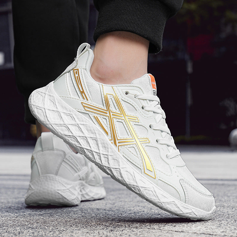 Men's Shoes2025Spring and Summer New Popcorn Soft Bottom Mesh Breathable Sports Shoes Casual Lightweight Shock Absorption Running Shoes