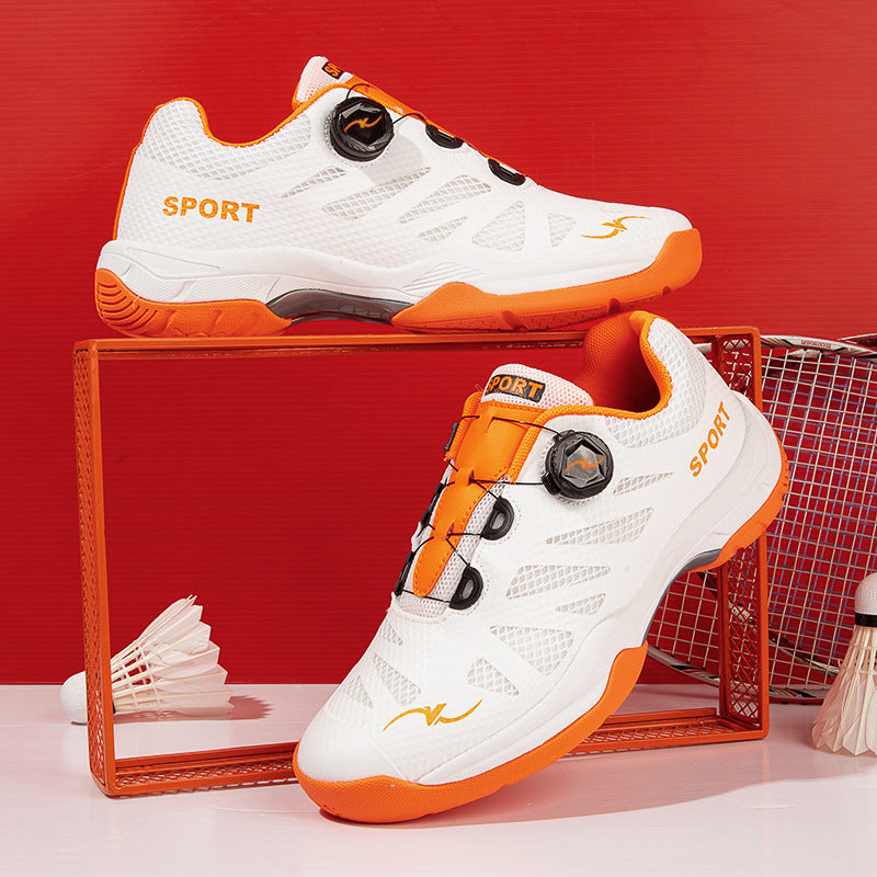 Plus Size New Luxury Fashion Rotating Buckle Badminton Shoes Trendy Versatile Tennis Table Tennis Sports Shoes