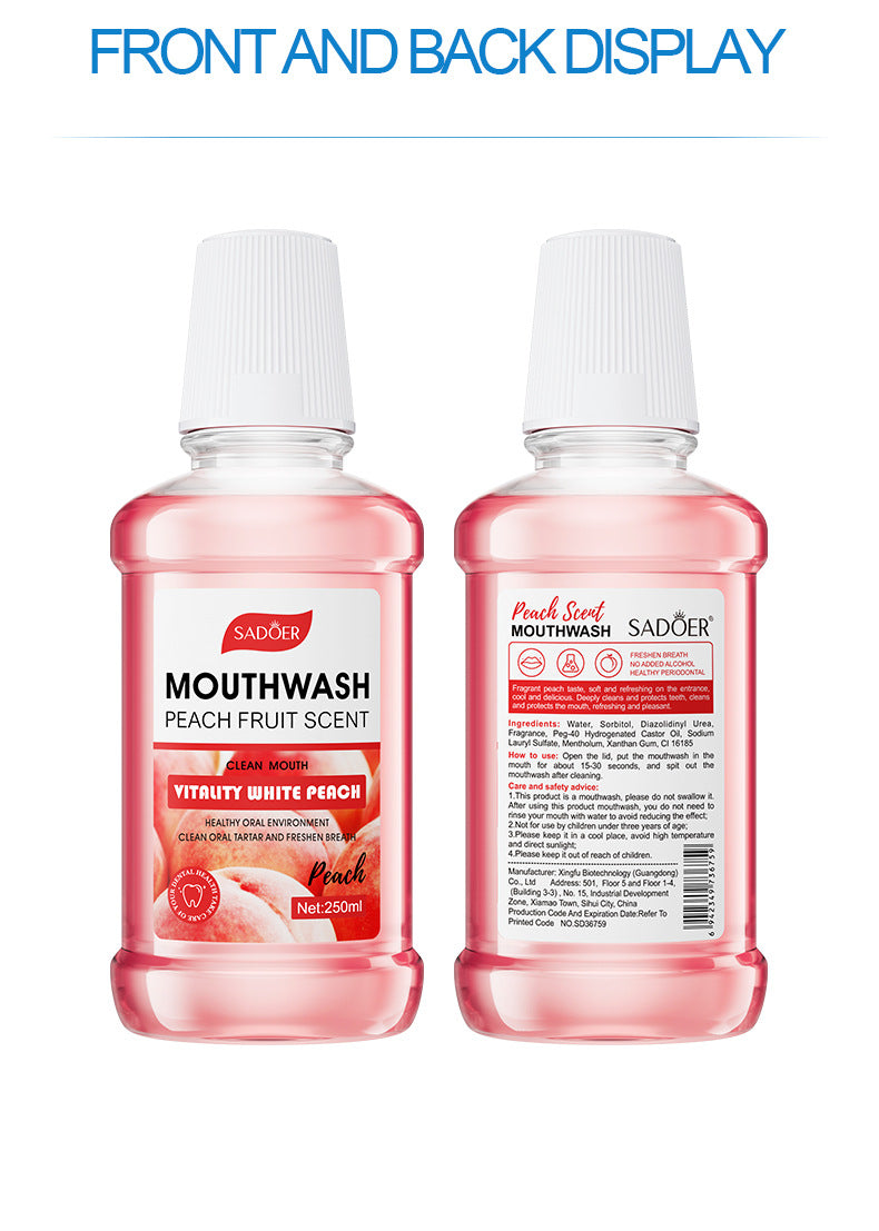 All English Mouthwash250ml  SADOER Peach Mint Lemon Oral Care  Foreign Trade Wholesale